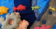 raconte-tapis mer bleue